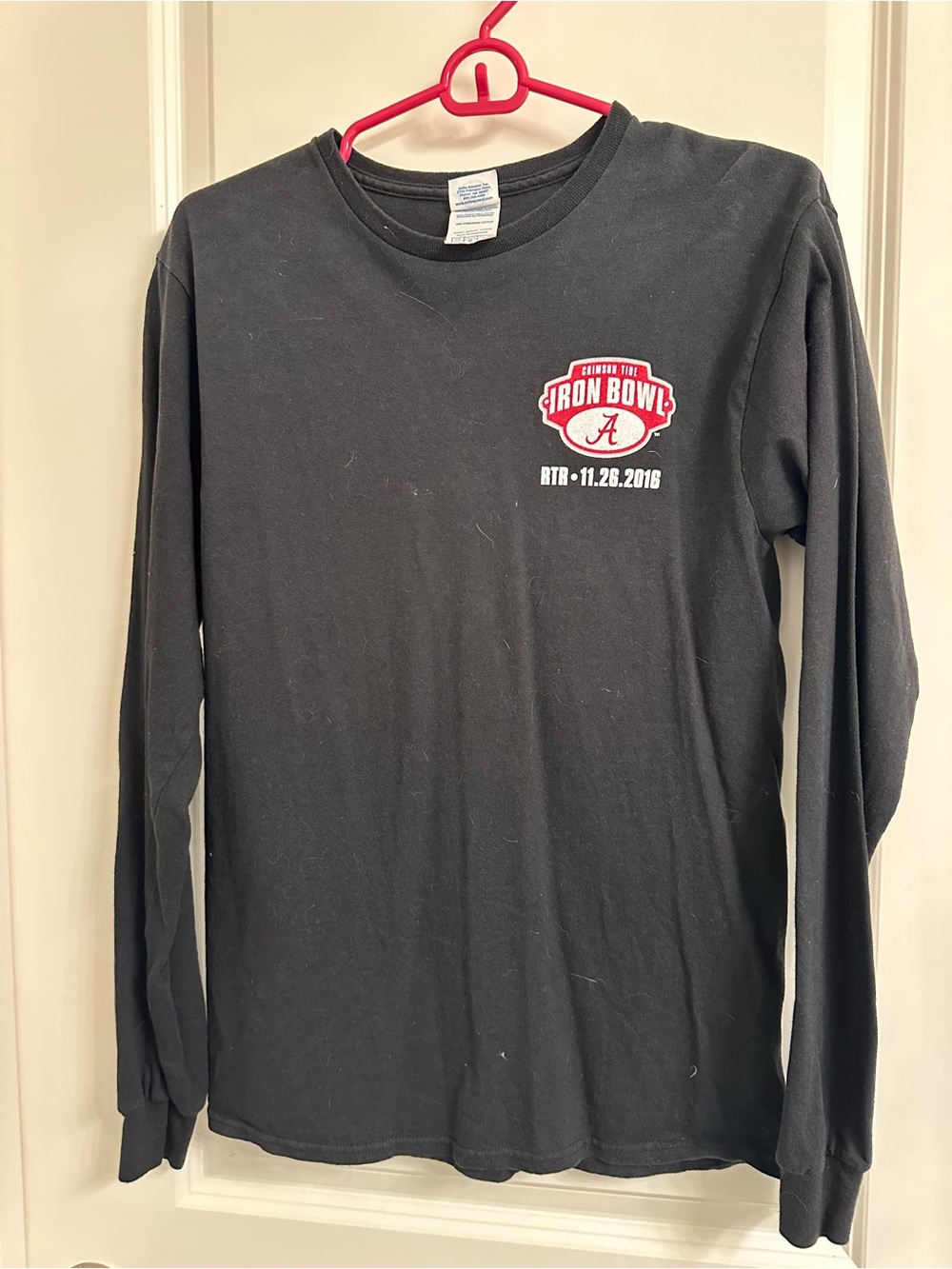 Men's Black Long-Sleeve Iron Bowl Graphic Tee